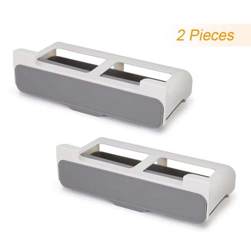 Under-Shelf Spice Rack Drawer – Self-Adhesive Pull-Out Organizer for Kitchen Seasoning Bottles