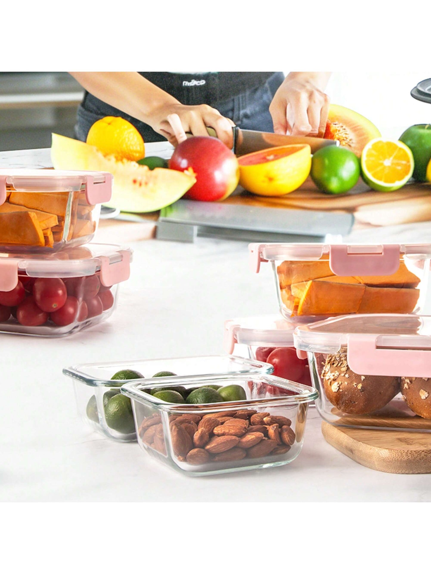 24-Piece High Borosilicate Glass Meal Prep Containers with Steam Vent – Airtight Food Storage Set with Lids (Blue)