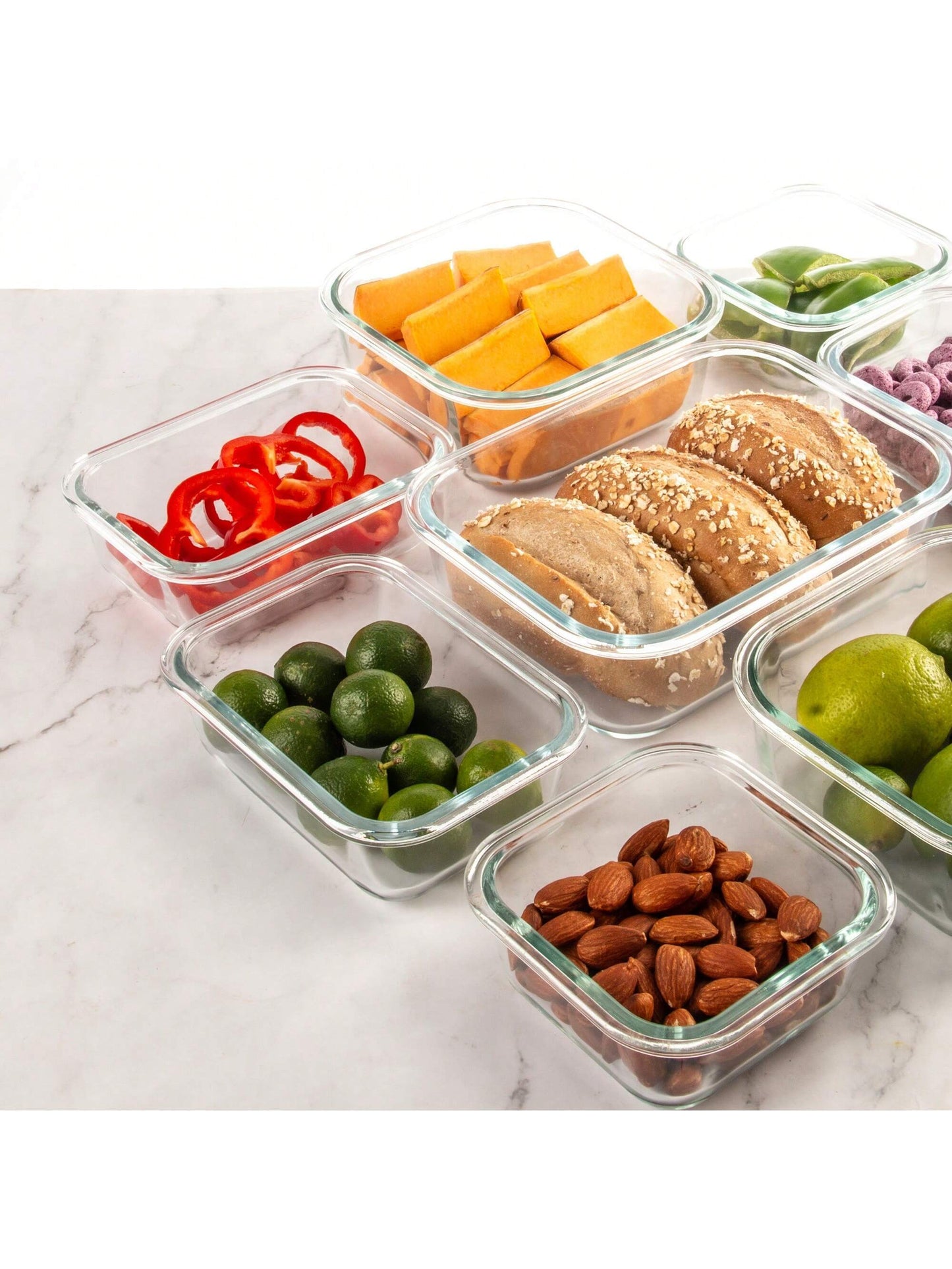 24-Piece High Borosilicate Glass Meal Prep Containers with Steam Vent – Airtight Food Storage Set with Lids (Blue)