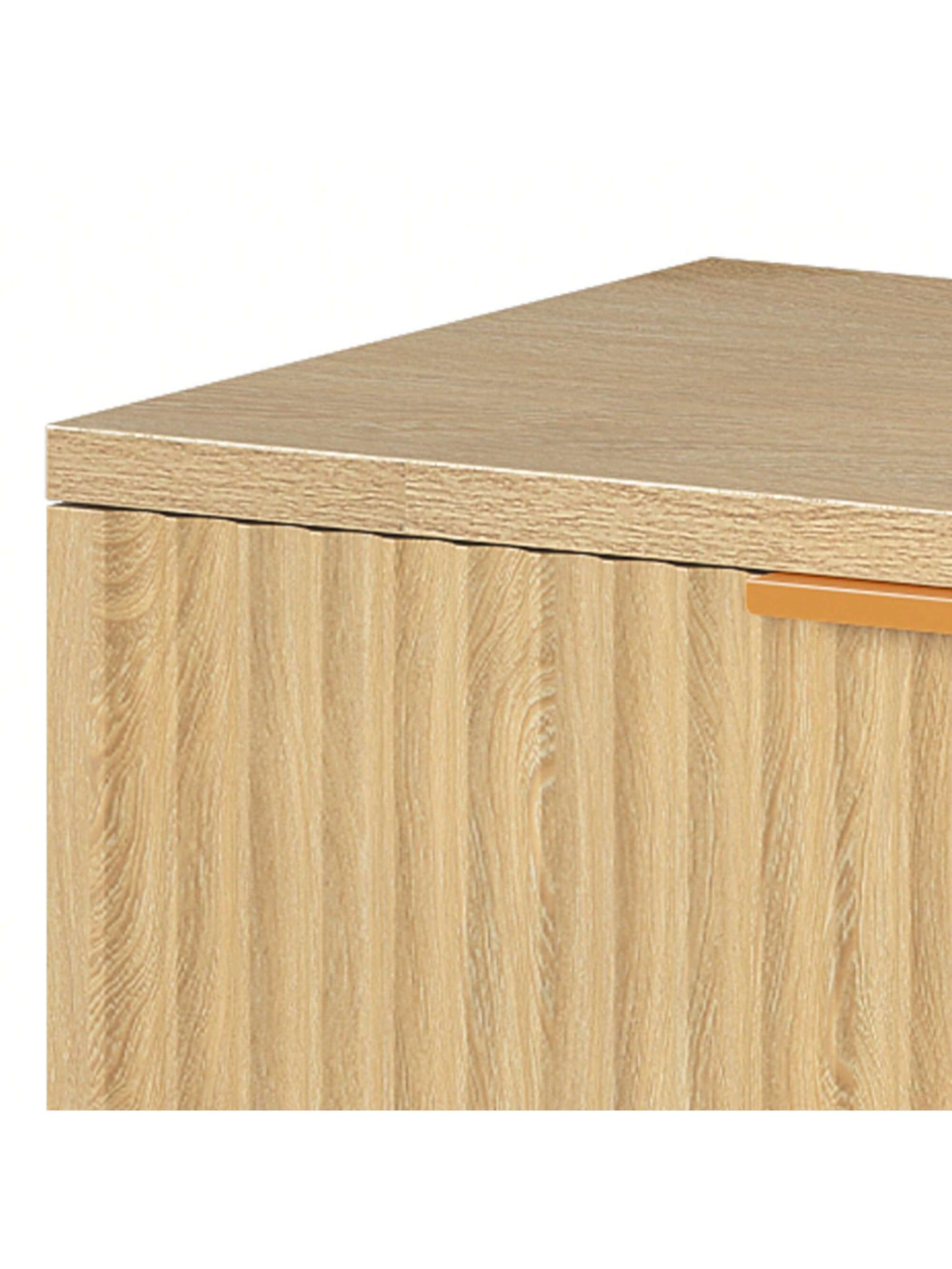 Sturdum Oak 6-Drawers Dressers Chest of Dresser with Waveform Panel, Wooden Closet Dressers Organizer for Home Decor, Bedroom, Living Room, Entryway