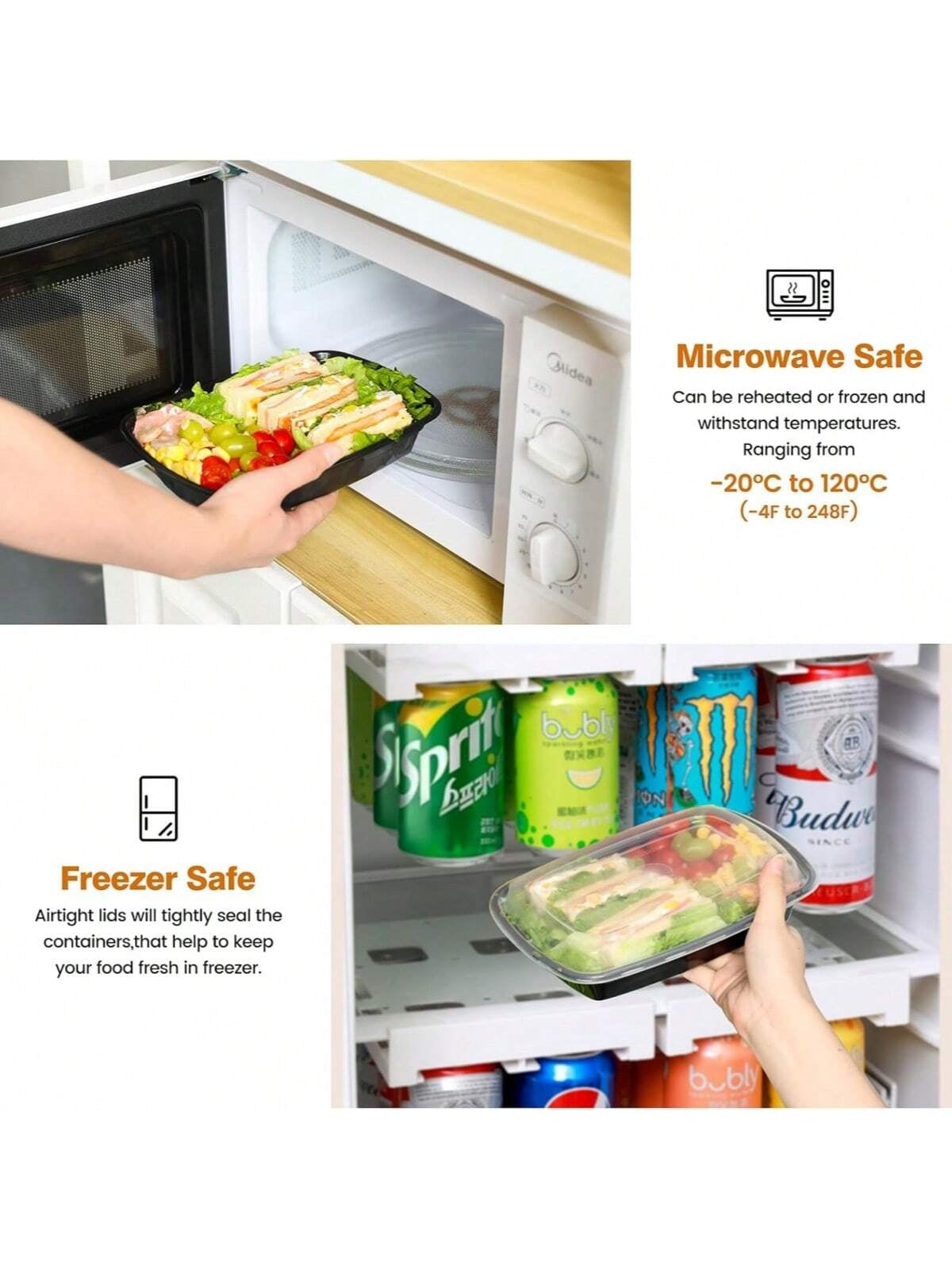 20-Pack 30.4oz Meal Prep Containers – Extra Large Microwave & Freezer Safe Bento Boxes with Lids