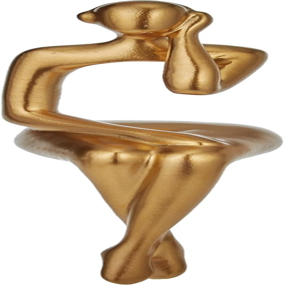 Gold Statue Home Decor - Modern Bookshelf & Desk Decor - 3 Piece Set