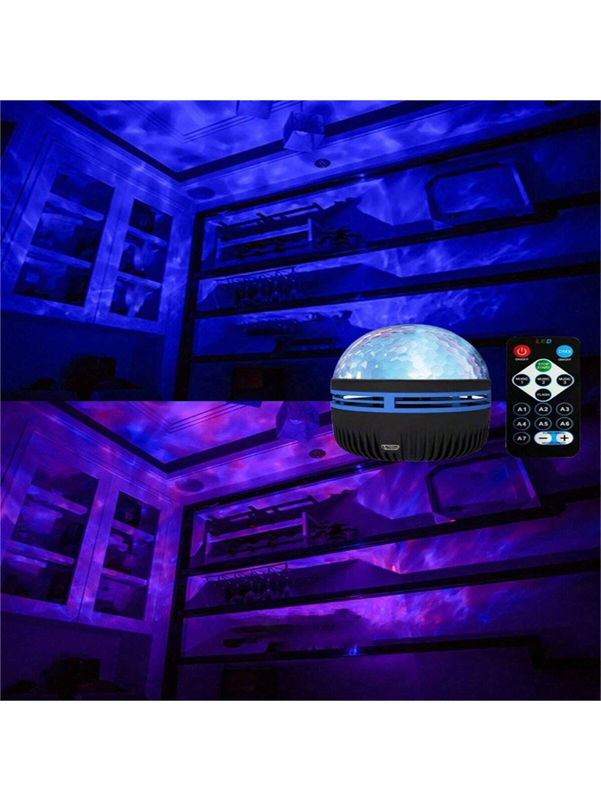 USB Ripple Projection Lamp – 7-Color Changing Ambient Light for Bedroom, Parties & Gifts