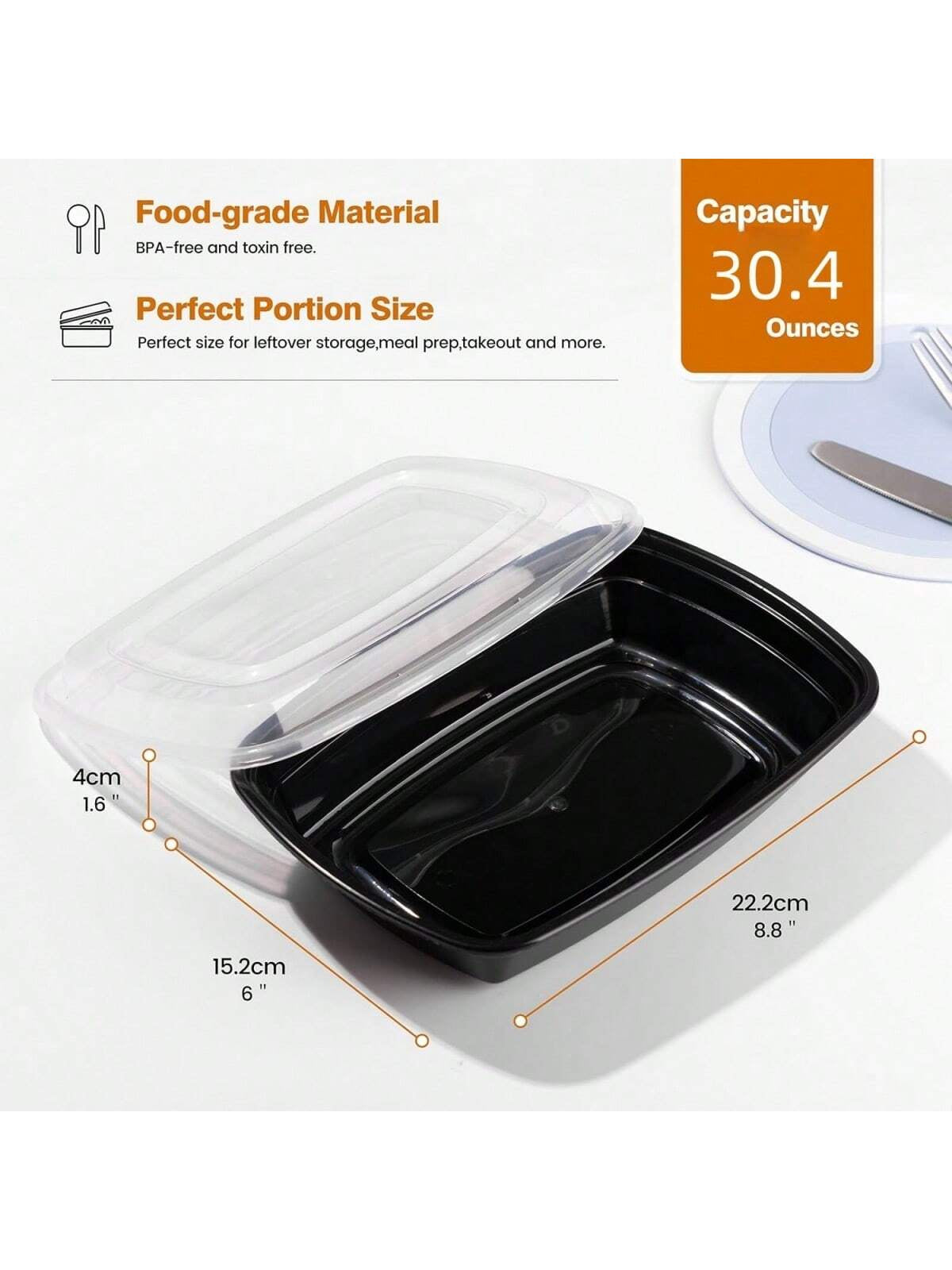 20-Pack 30.4oz Meal Prep Containers – Extra Large Microwave & Freezer Safe Bento Boxes with Lids