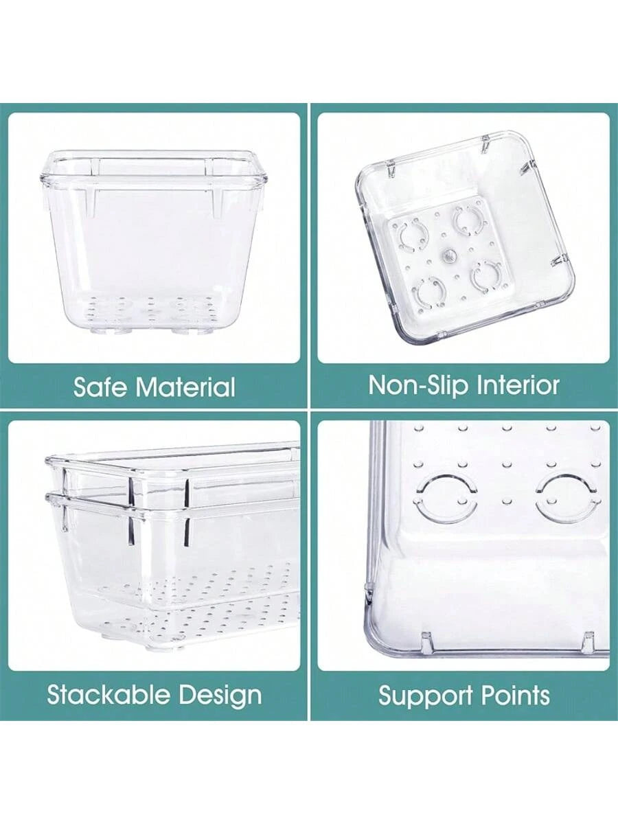 25-Piece Clear Multifunctional Drawer Organizer Box Set – 4 Sizes for Bathroom, Vanity, Kitchen, Office & More
