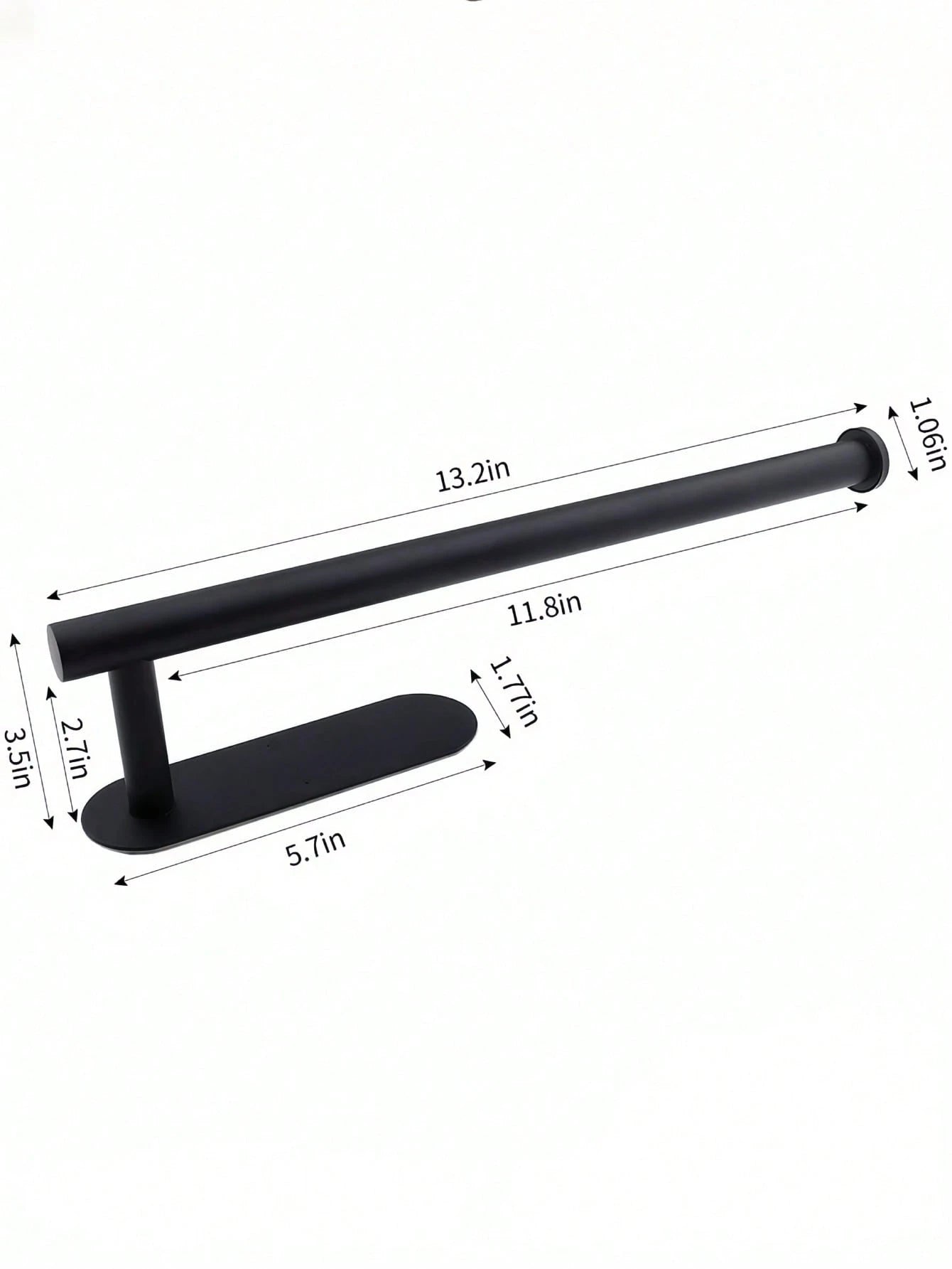 1PC Punch-Free Black Wall-Mounted Tissue Rack – Self-Adhesive & Multifunctional Storage Solution