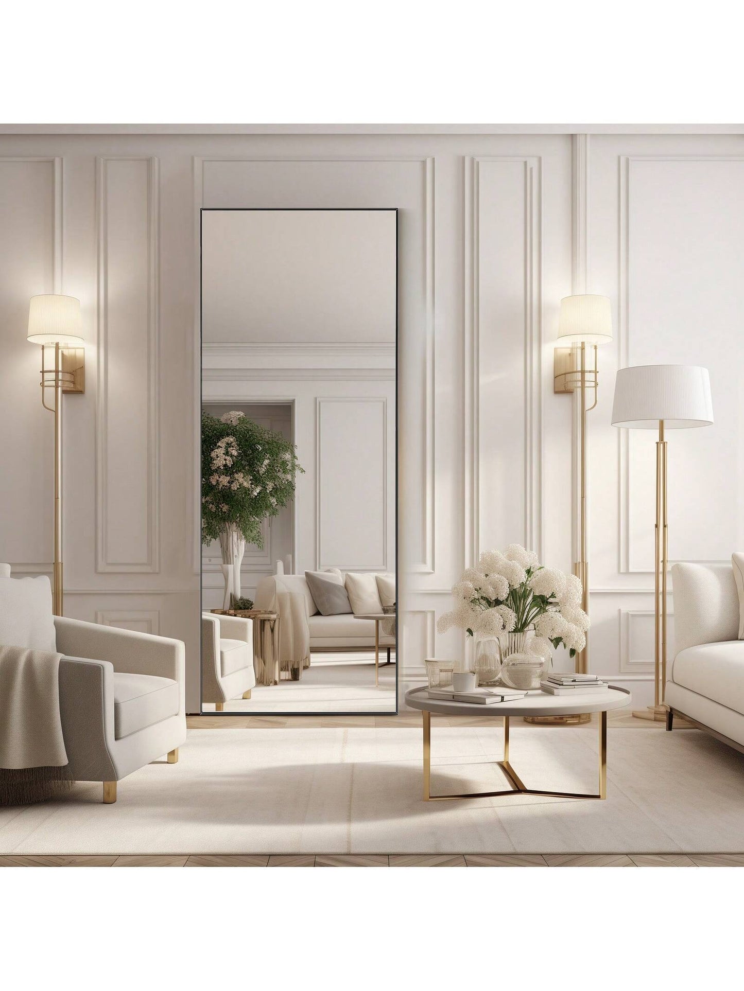 Full Length Standing Mirror – 64"x21" Floor Mirror with Aluminum Frame for Bedroom & Living Spaces
