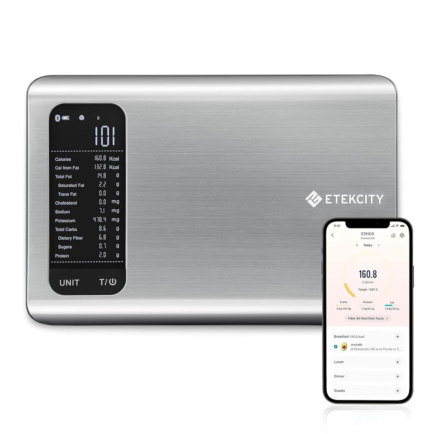 Digital Food Kitchen Scale โ Stainless Steel with LCD Display, 5-Unit Modes, Tare Function & Batteries Included (11lb Capacity)