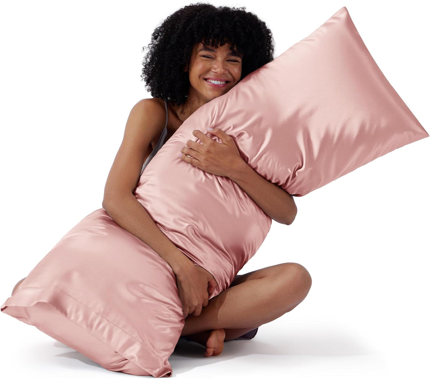 Satin Pillowcases – Queen Size Set of 2, Silk-Like Cooling Pillow Covers for Hair & Skin, Silver Grey (20x30")
