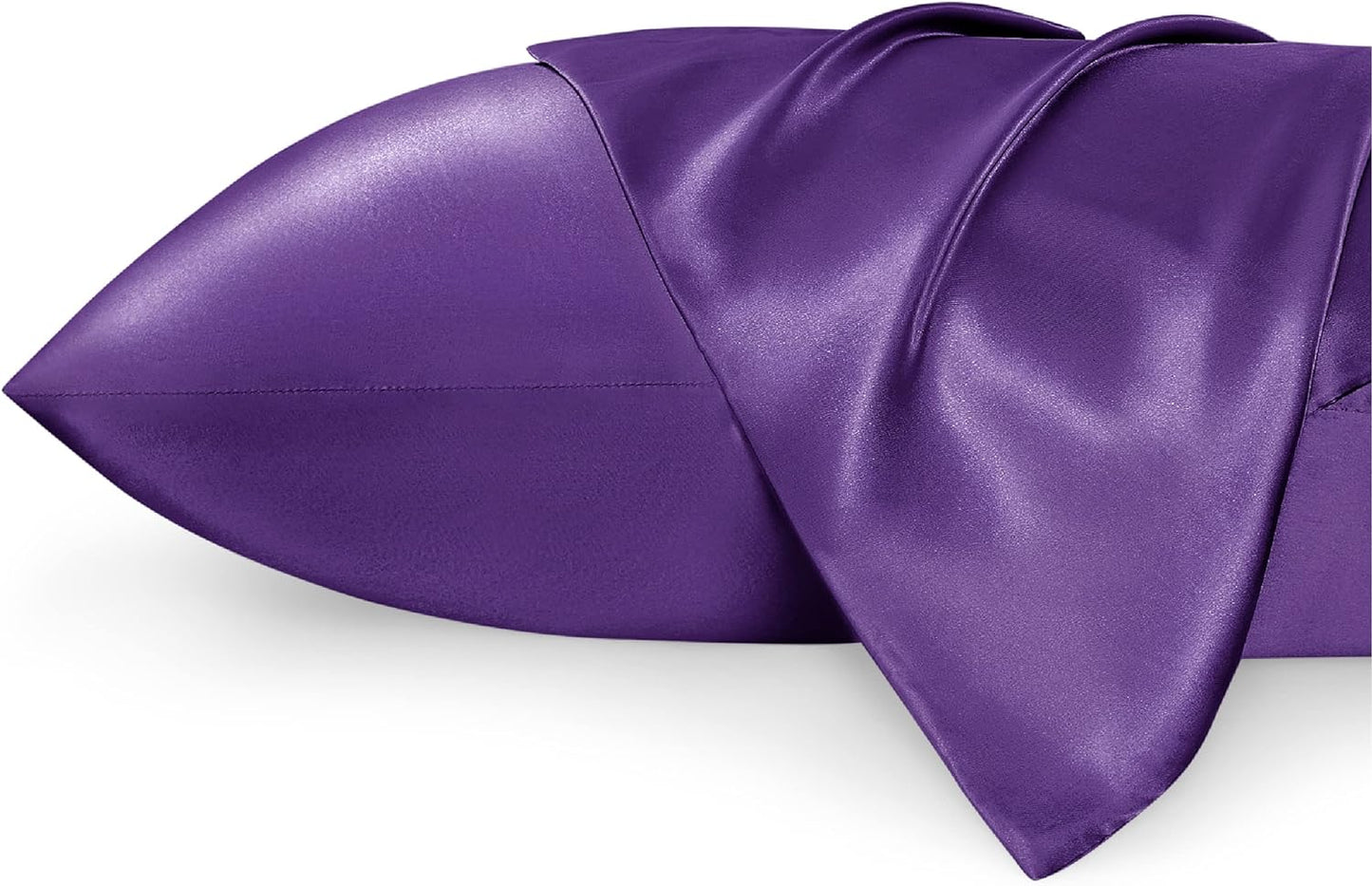 Satin Pillowcases – Queen Size Set of 2, Silk-Like Cooling Pillow Covers for Hair & Skin, Silver Grey (20x30")