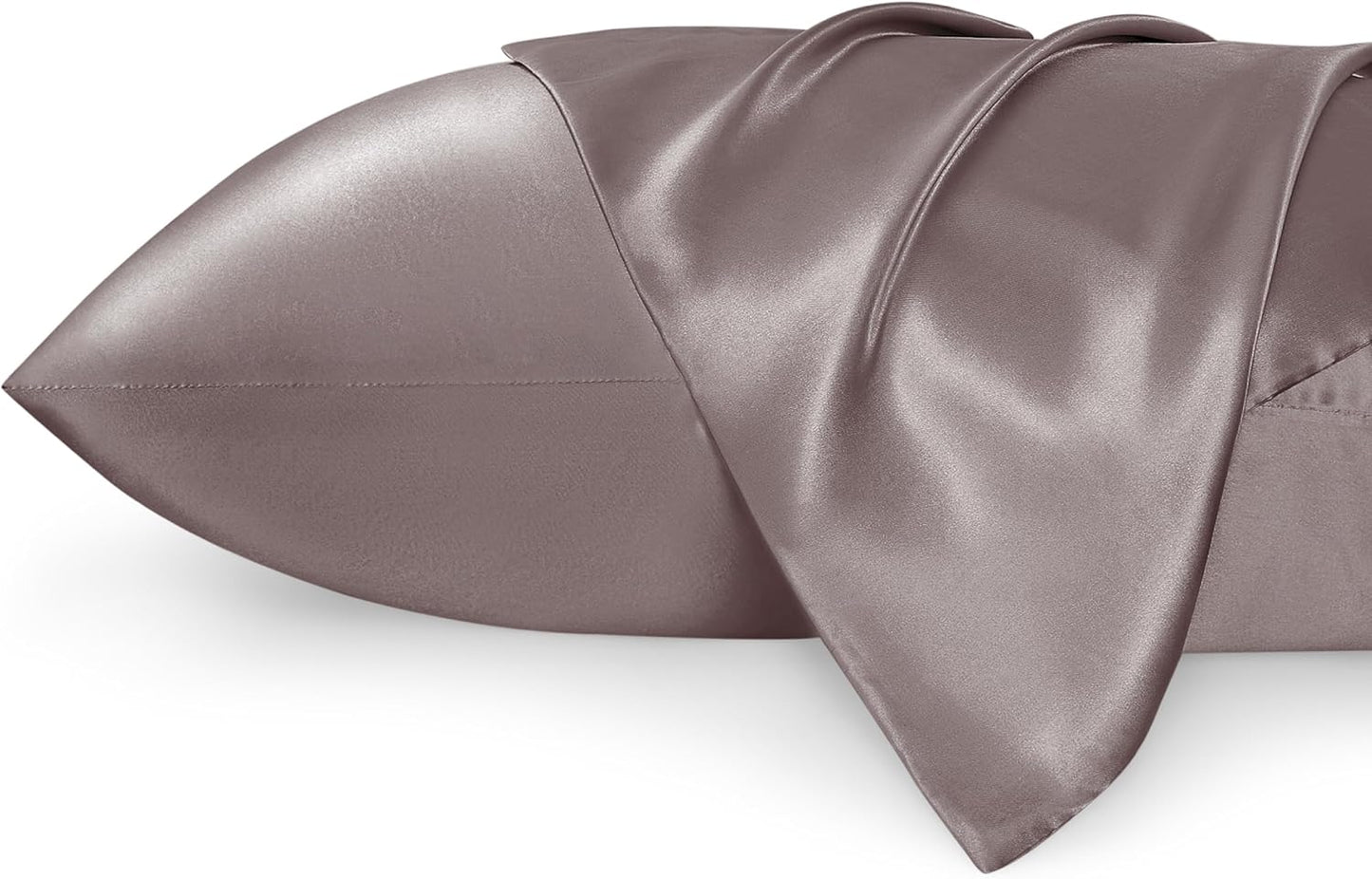Satin Pillowcases – Queen Size Set of 2, Silk-Like Cooling Pillow Covers for Hair & Skin, Silver Grey (20x30")