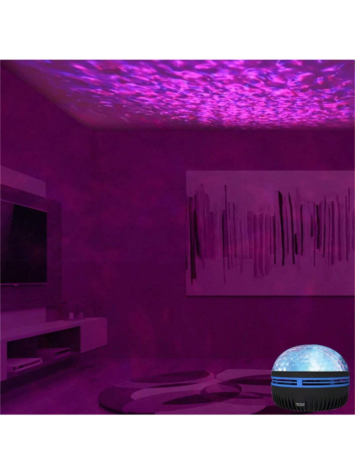 USB Ripple Projection Lamp – 7-Color Changing Ambient Light for Bedroom, Parties & Gifts