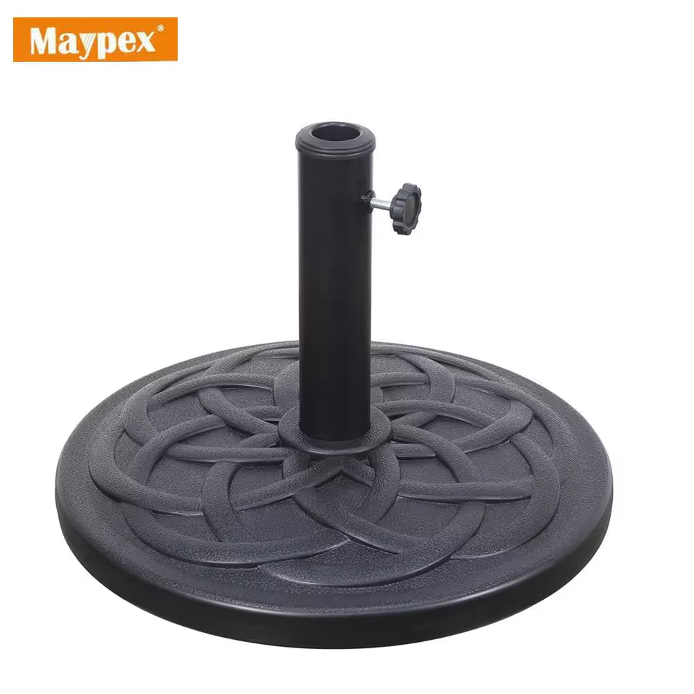 27 lb Heavy-Duty Outdoor Umbrella Base – Black, Weather-Resistant with Secure Fit