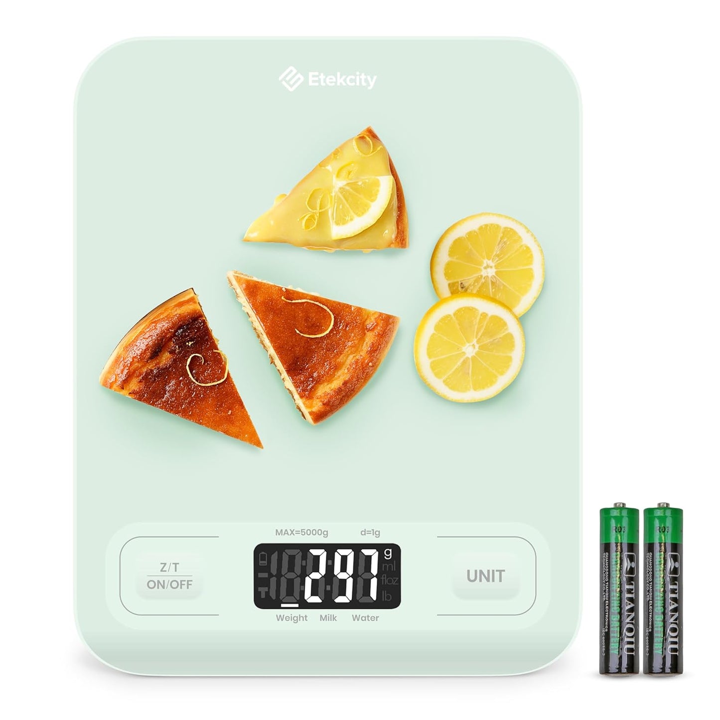 Digital Food Kitchen Scale โ Stainless Steel with LCD Display, 5-Unit Modes, Tare Function & Batteries Included (11lb Capacity)