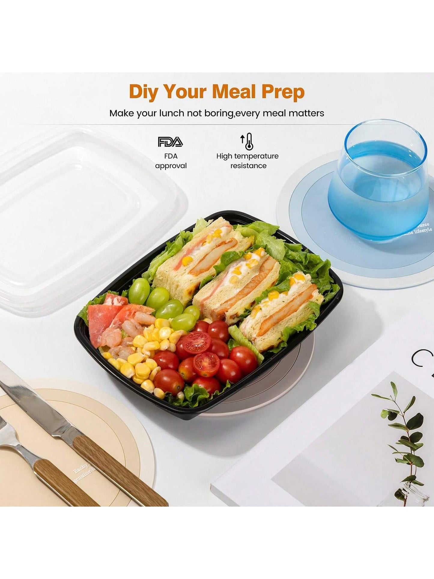 20-Pack 30.4oz Meal Prep Containers – Extra Large Microwave & Freezer Safe Bento Boxes with Lids