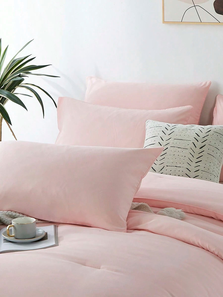 2/3-Piece Super Soft Pink Comforter Set – Queen Size Bedding for All Seasons