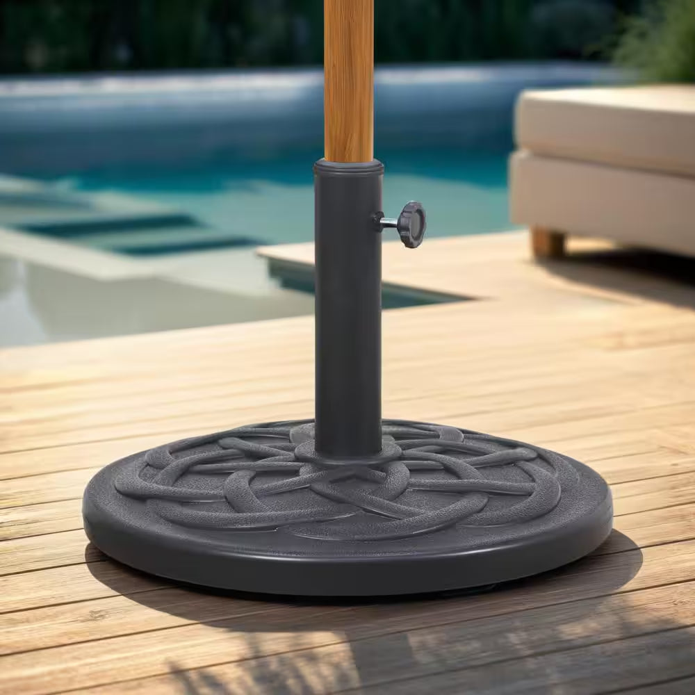 27 lb Heavy-Duty Outdoor Umbrella Base – Black, Weather-Resistant with Secure Fit
