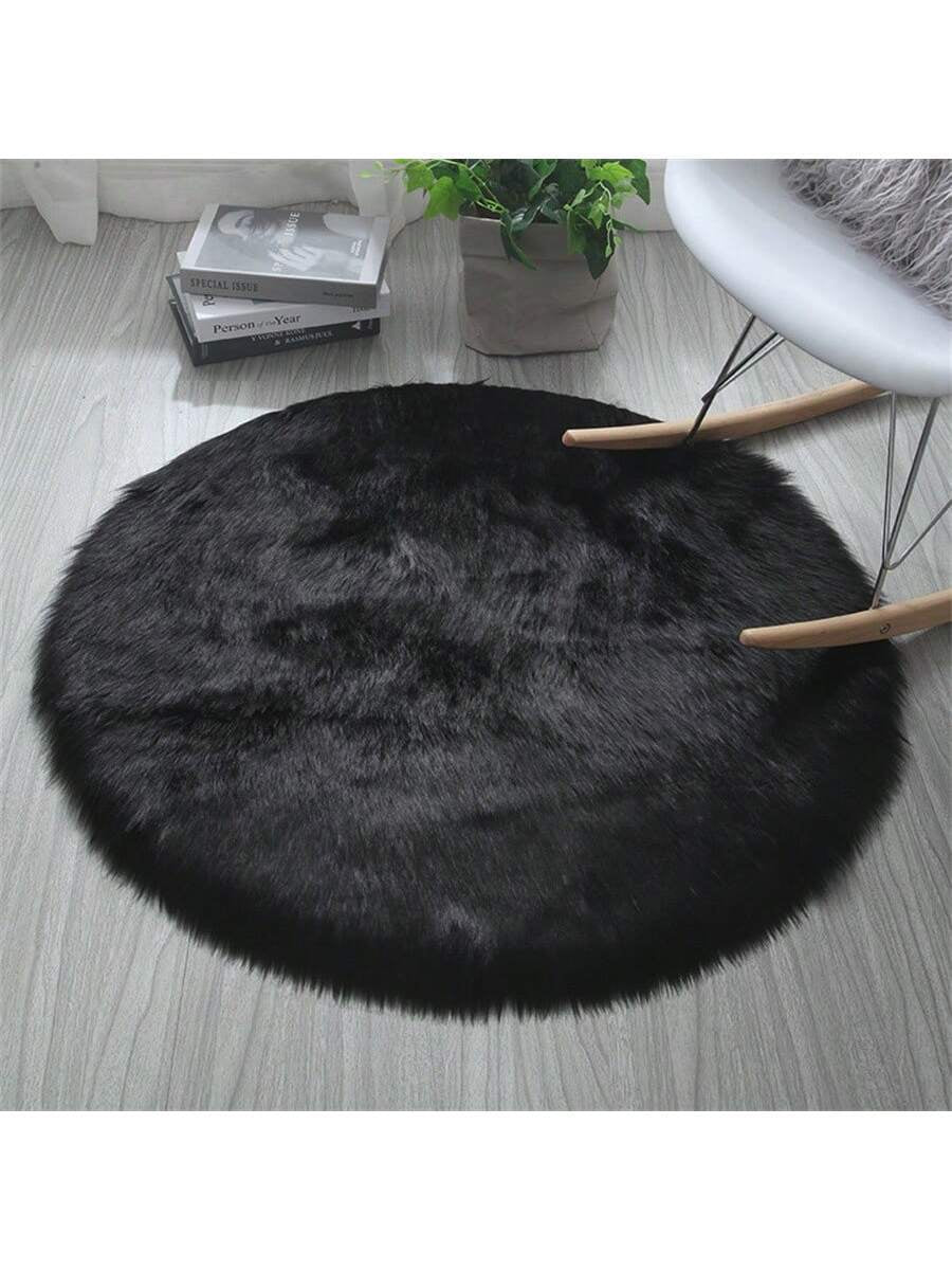 Fluffy Round Plush Carpet – Soft Long Shag Rug for Living Room & Home Decor, Machine Washable