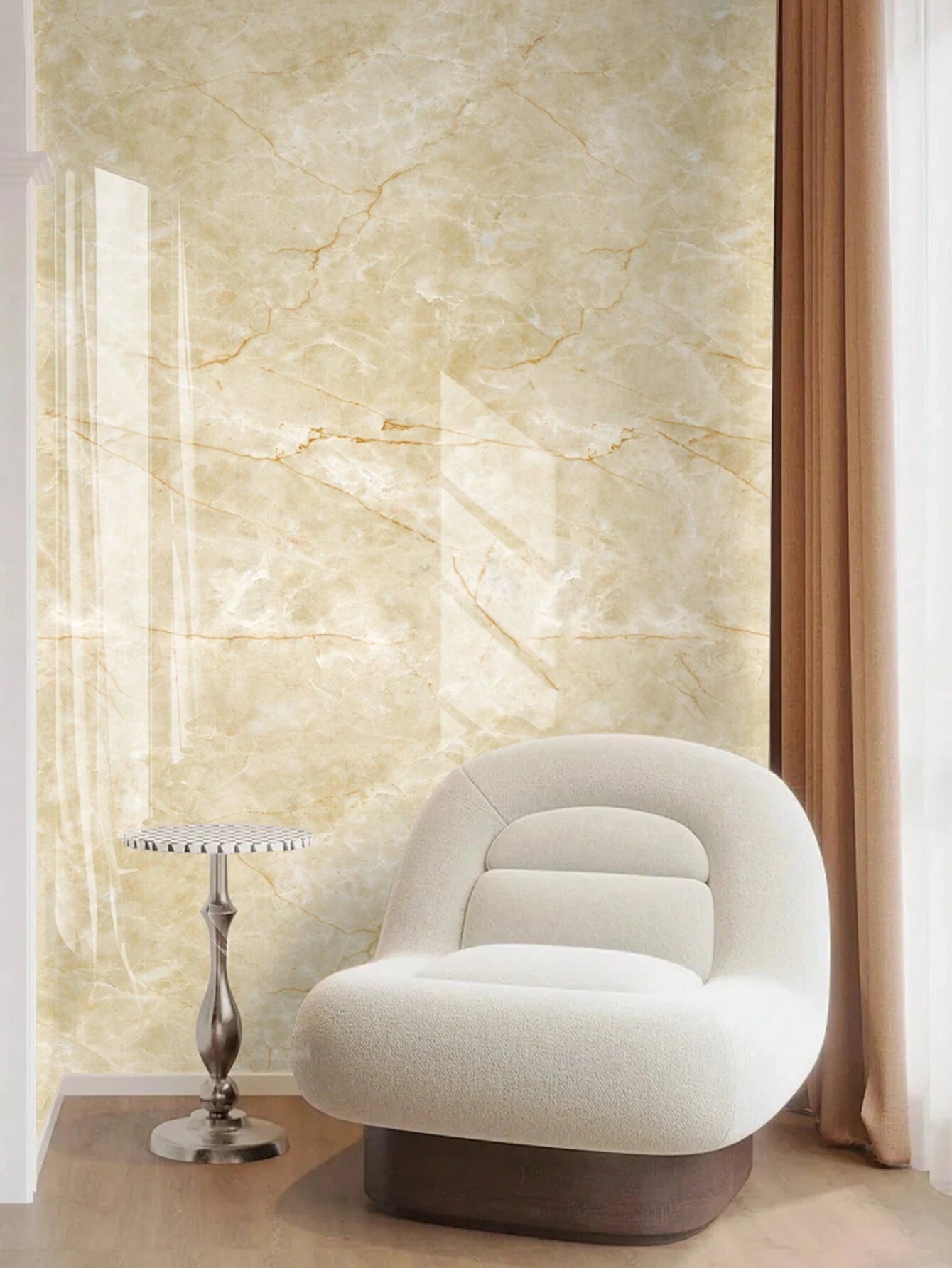 Waterproof Marble Wall Sticker Roll – Removable PVC Wallpaper for Bathroom, Toilet, Shower Room & Floor Renovation