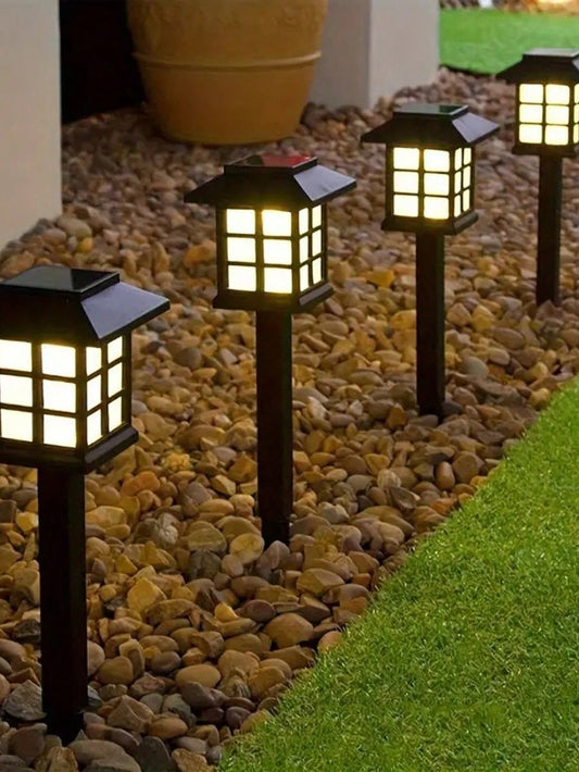 12PCS LED Solar Lawn Lights – Warm Light Pathway Lamps, Auto On/Off, Waterproof, Rust-Proof Outdoor Lighting for Garden, Landscape & Walkways