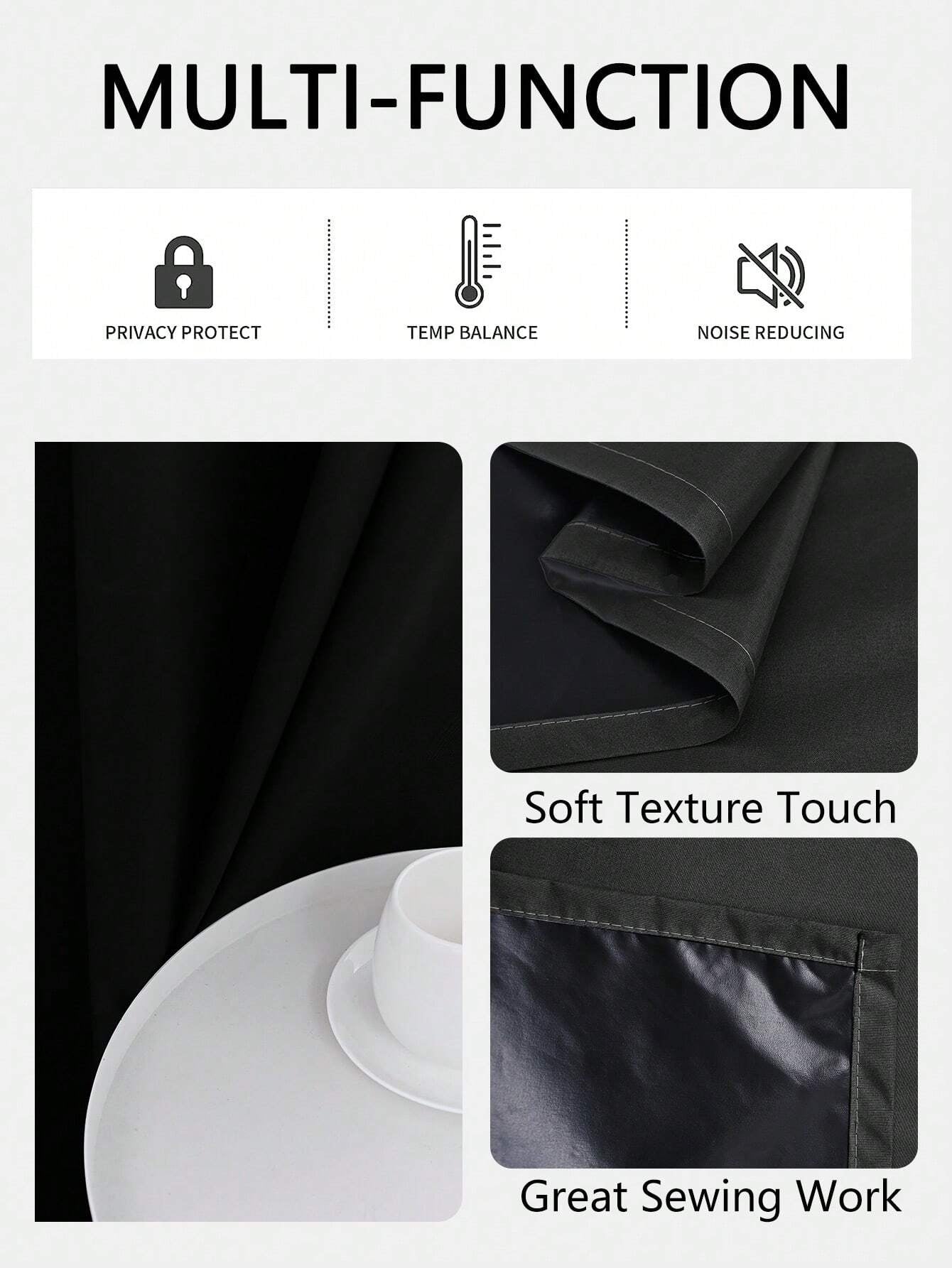 Blackout Thermal Curtain Panels – Insulated Grommet-Top Drapes for Living Room, Bedroom & More (1Pc/2Pcs)