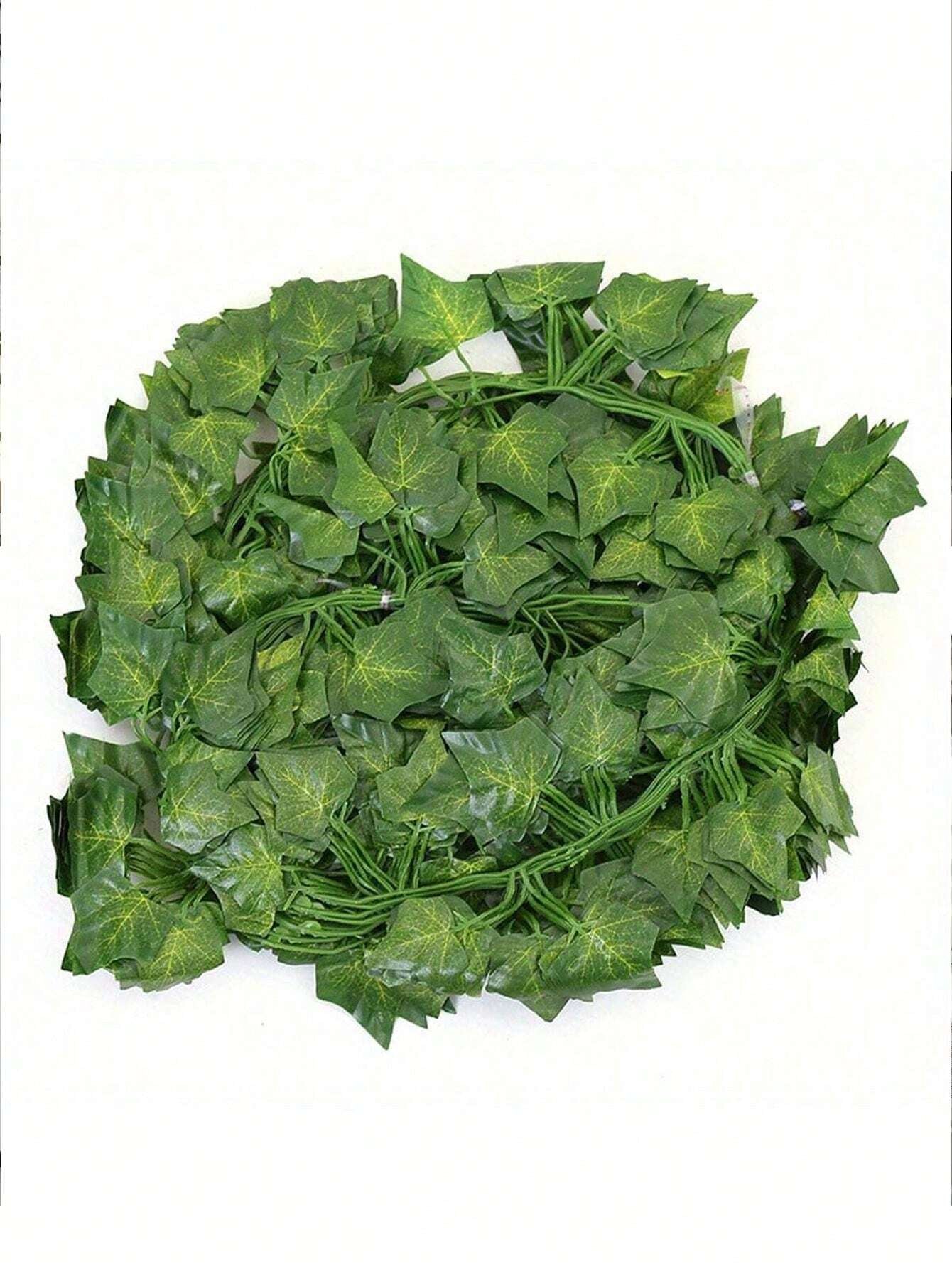 12Pcs Artificial Vine with LED String Lights – Green Leaf Fairy Vines for Bedroom, Garden, Party & Holiday Décor