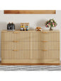 Sturdum Oak 6-Drawers Dressers Chest of Dresser with Waveform Panel, Wooden Closet Dressers Organizer for Home Decor, Bedroom, Living Room, Entryway