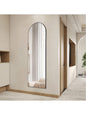 Arched Full Length Mirror – 64" x 21" Floor Mirror with Thin Aluminum Alloy Frame, Standing/Leaning/Hanging Design, Black