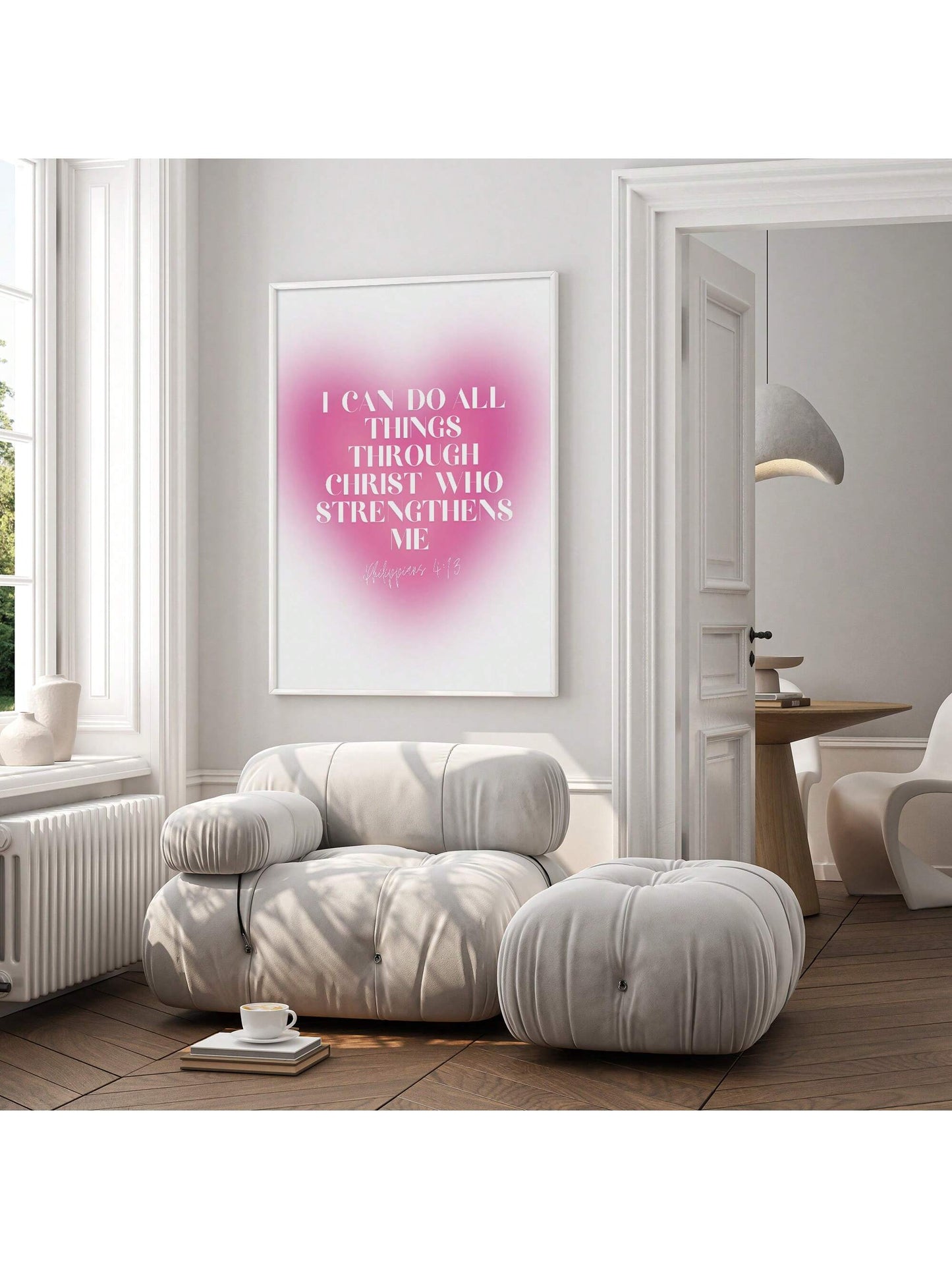 Modern Christian Scripture Wall Art – Pink Bible Verse Canvas Prints (Unframed, 1/3Pcs)