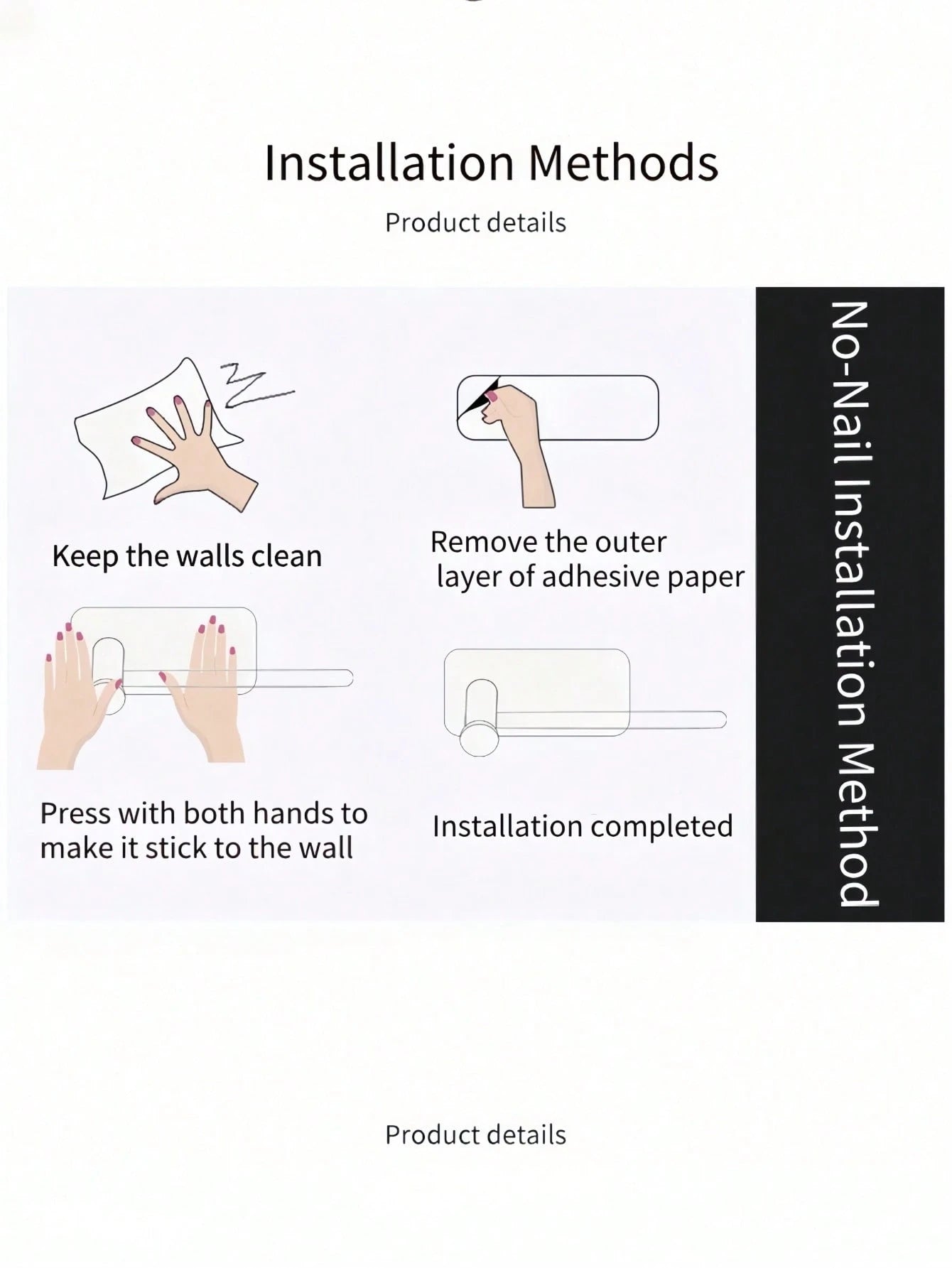 1PC Punch-Free Black Wall-Mounted Tissue Rack – Self-Adhesive & Multifunctional Storage Solution
