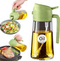 2-in-1 Olive Oil Dispenser & Sprayer – 16oz Glass Bottle for Cooking, Salad, BBQ (Black)