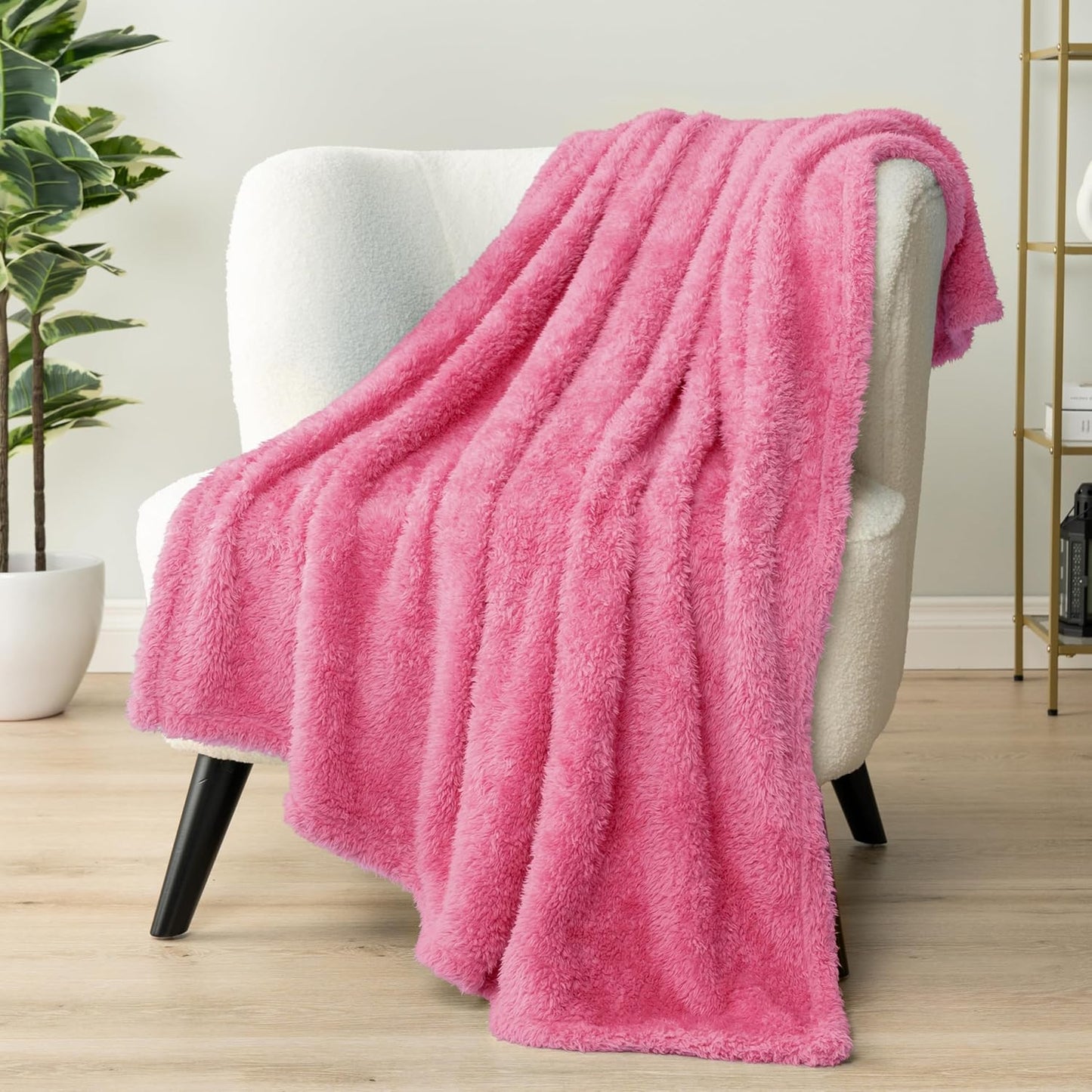 Yellow Gold Sherpa Fleece Throw Blanket – 50x60” Cozy, Lightweight & Plush Decorative Blanket for Sofa, Bed & Travel