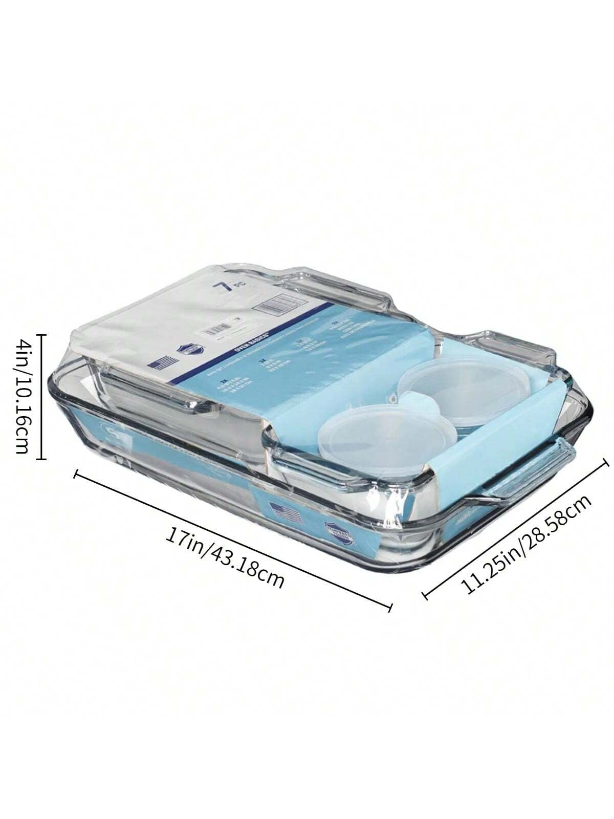 7-Piece Glass Baking Dish Set – Transparent Oven-Safe Glass Bakeware