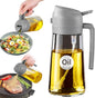 2-in-1 Olive Oil Dispenser & Sprayer – 16oz Glass Bottle for Cooking, Salad, BBQ (Black)