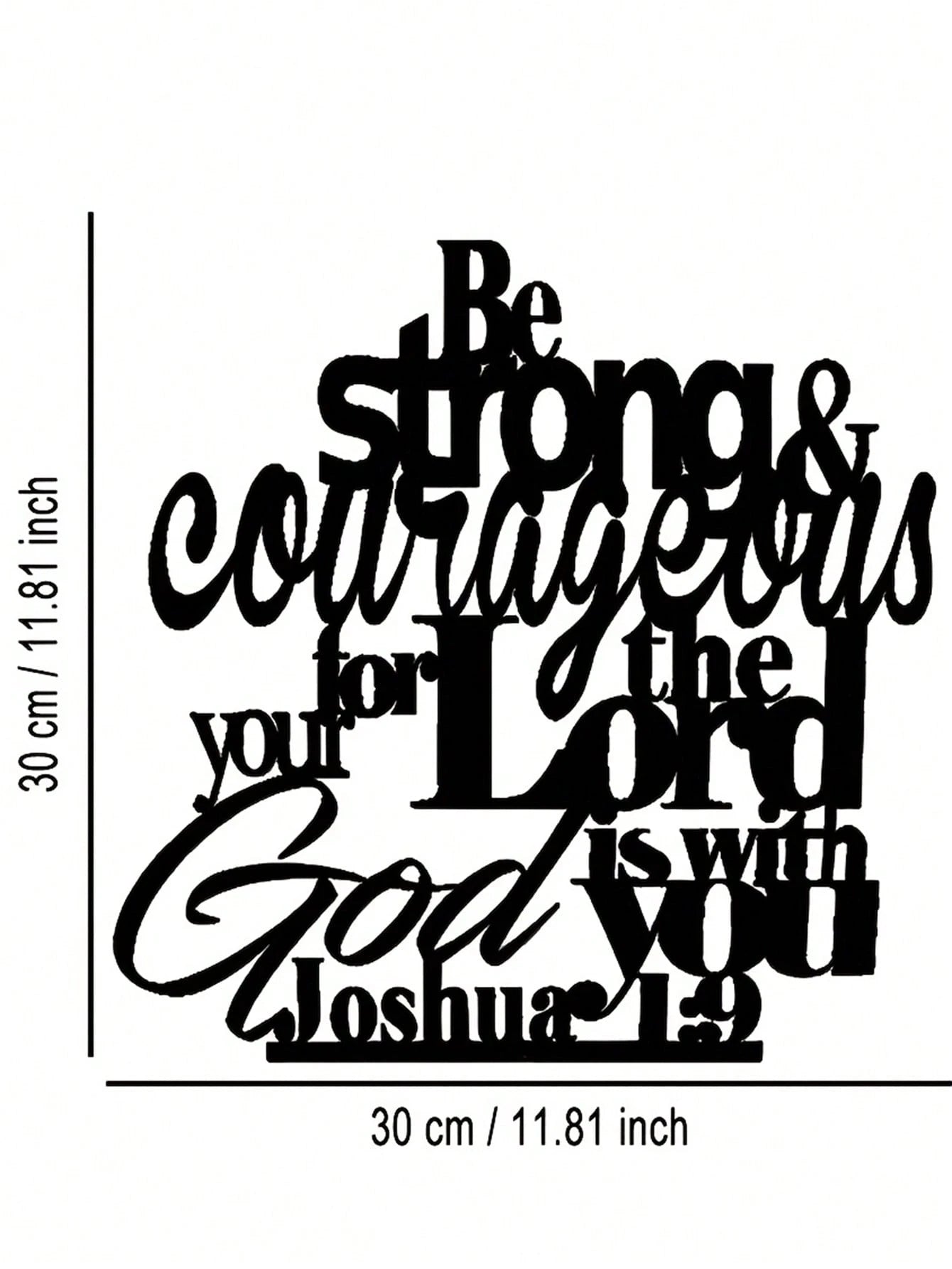 "About Me and My House, We Will Serve the Lord" – 11.81" Inspirational Metal Wall Art Plaque