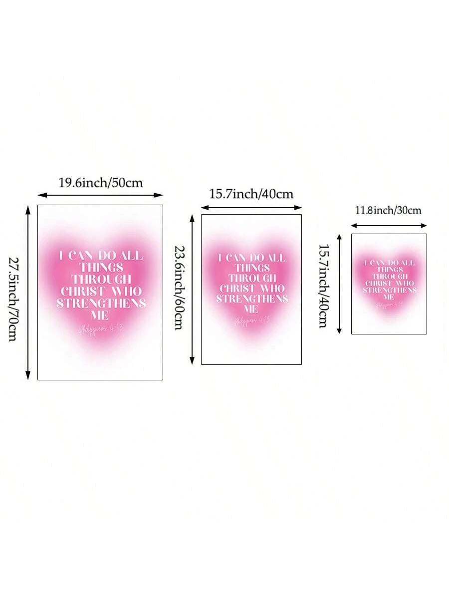 Modern Christian Scripture Wall Art – Pink Bible Verse Canvas Prints (Unframed, 1/3Pcs)