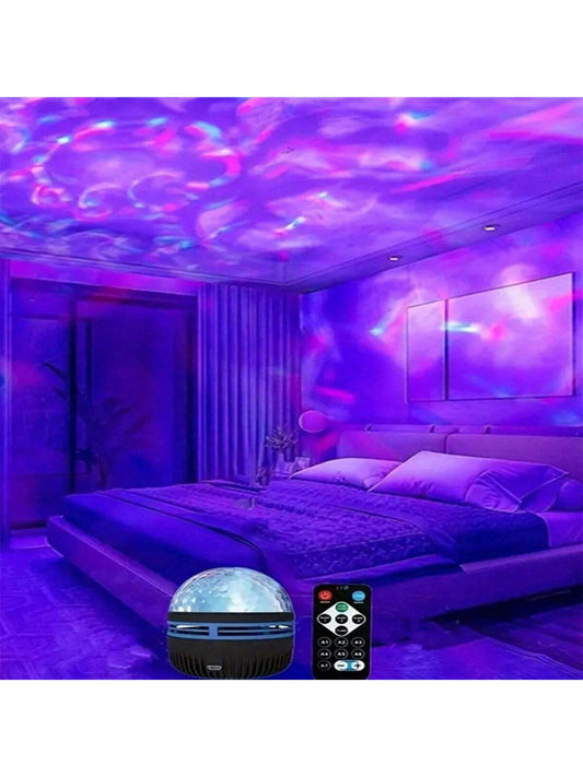 USB Ripple Projection Lamp – 7-Color Changing Ambient Light for Bedroom, Parties & Gifts