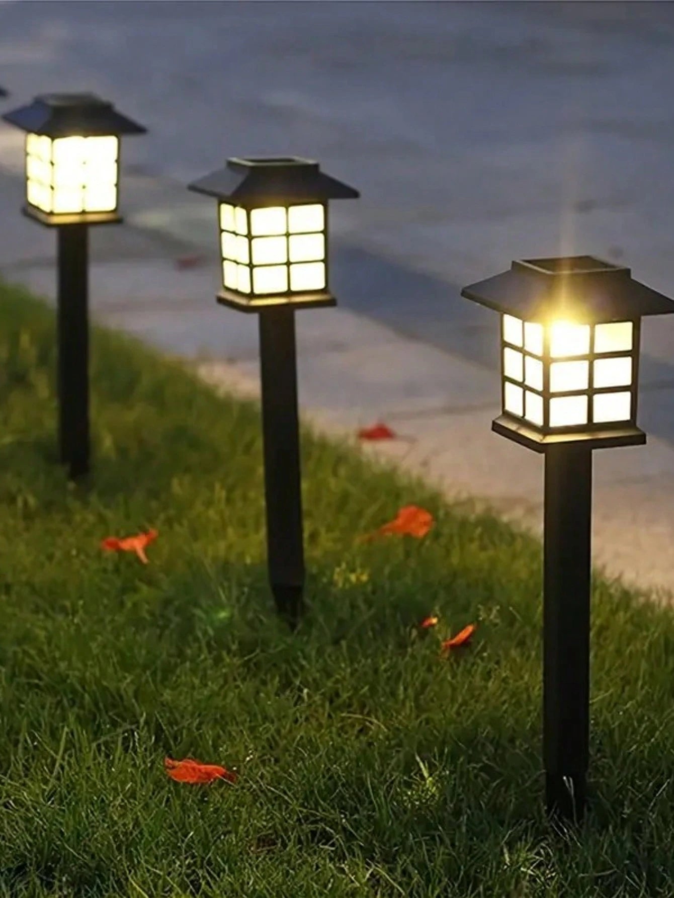 12PCS LED Solar Lawn Lights – Warm Light Pathway Lamps, Auto On/Off, Waterproof, Rust-Proof Outdoor Lighting for Garden, Landscape & Walkways