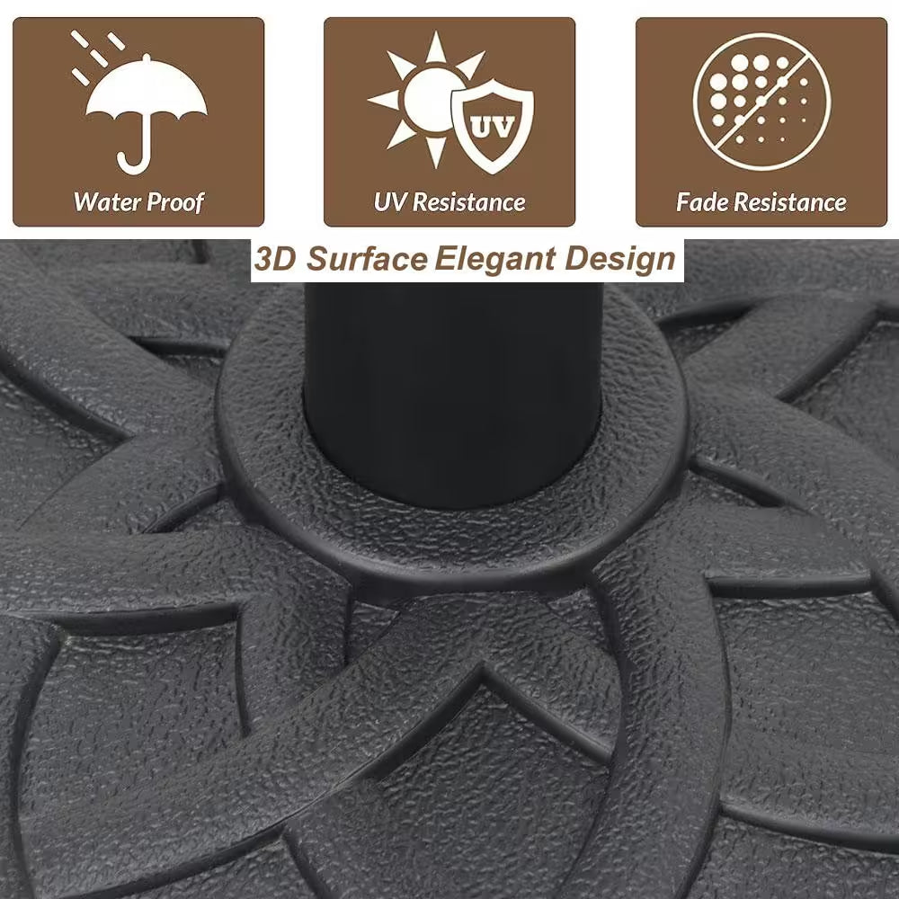27 lb Heavy-Duty Outdoor Umbrella Base – Black, Weather-Resistant with Secure Fit