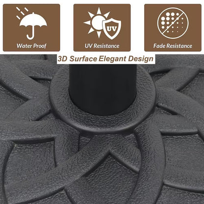 27 lb Heavy-Duty Outdoor Umbrella Base – Black, Weather-Resistant with Secure Fit