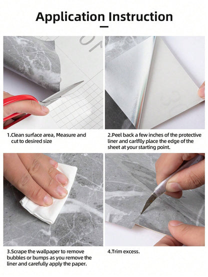 Waterproof Marble Wall Sticker Roll – Removable PVC Wallpaper for Bathroom, Toilet, Shower Room & Floor Renovation