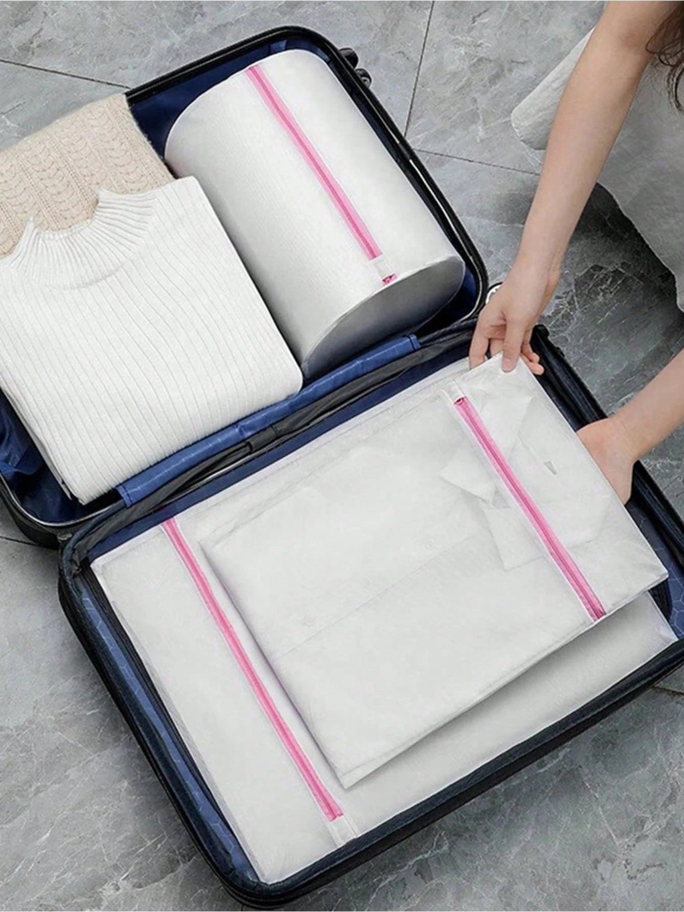 1Pc/3Pcs Laundry Mesh Bag – Large Washing Machine Bags for Delicates, Underwear & Summer Tops