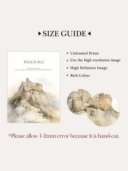3-Piece Jesus & Nature Canvas Wall Art Set – Boho Christian Scripture Posters (No Frame, Beige)