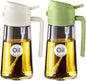 2-in-1 Olive Oil Dispenser & Sprayer – 16oz Glass Bottle for Cooking, Salad, BBQ (Black)