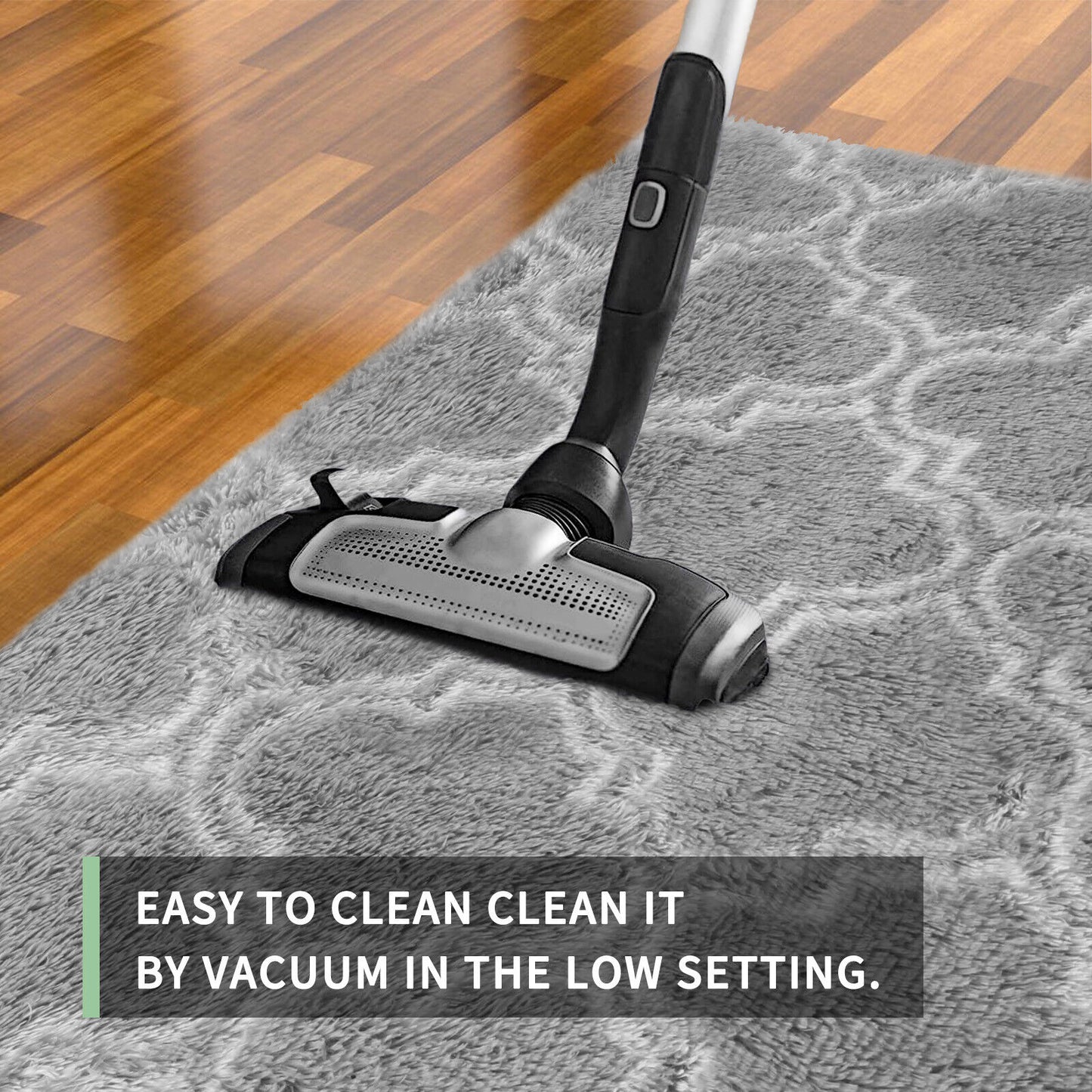 Large Grey Shaggy Area Rug – Ultra-Soft Fluffy Carpet with Non-Slip Bottom for Living Room & Bedroom