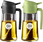 2-in-1 Olive Oil Dispenser & Sprayer – 16oz Glass Bottle for Cooking, Salad, BBQ (Black)