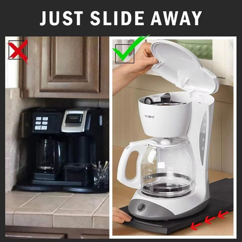Sliding Appliance Tray with Wheels – ABS Rolling Mat for Coffee Makers, Air Fryers & Kitchen Countertop Storage