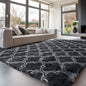 Large Grey Shaggy Area Rug – Ultra-Soft Fluffy Carpet with Non-Slip Bottom for Living Room & Bedroom