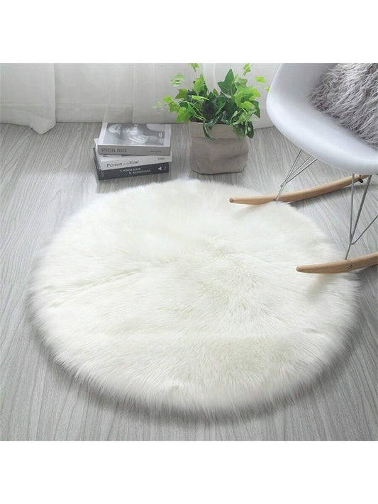 Fluffy Round Plush Carpet – Soft Long Shag Rug for Living Room & Home Decor, Machine Washable