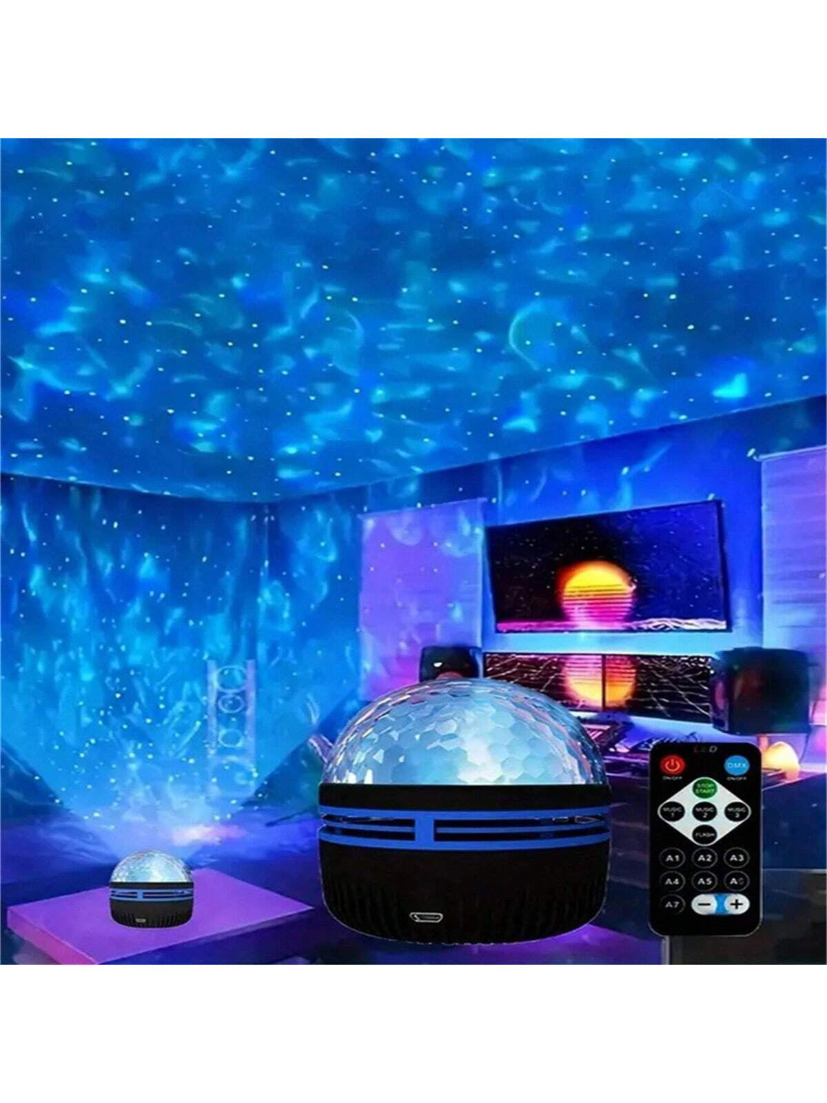 USB Ripple Projection Lamp – 7-Color Changing Ambient Light for Bedroom, Parties & Gifts
